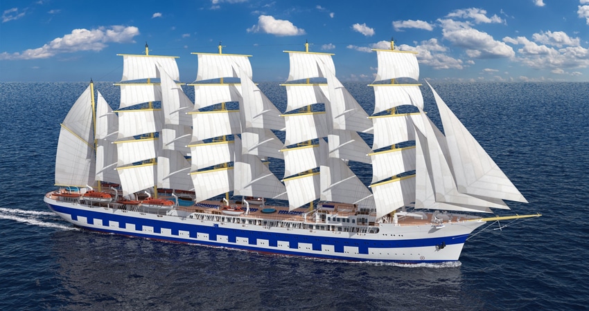 Neues größtes Segelschiff der Welt über OceanEvent zur Charter