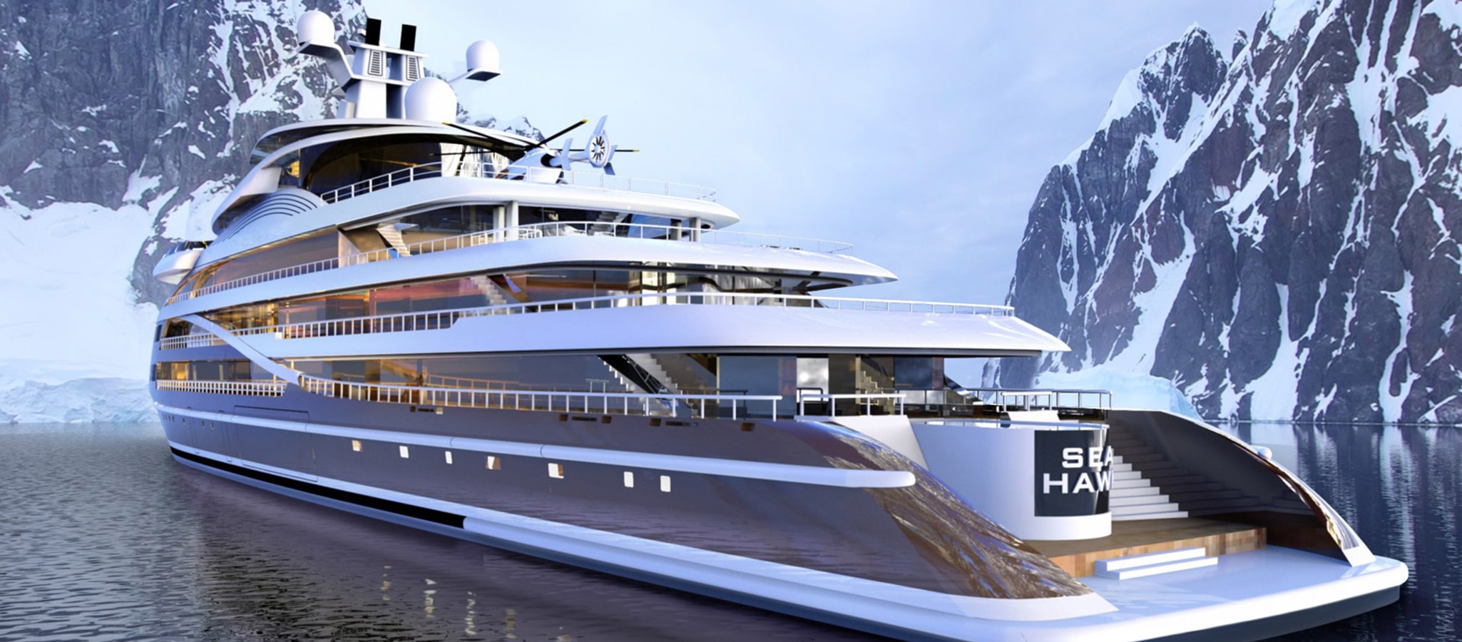 Ships of the latest generation win over event planners with their sleek design. And with exclusive equipment that might even include submarines and helicopters.