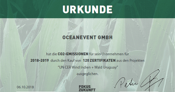 OceanEvent ist klimaneutral