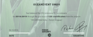OceanEvent is a climate-neutral Company