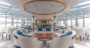 Charter a Riverboat on the Rhine with OceanEvent - The Piano Lounge on your river ship by day